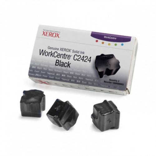 Xerox ColorStix Black (Yield 3,400 Pages) Solid Ink Sticks Pack of 3 for Xerox WorkCentre C2424 Series