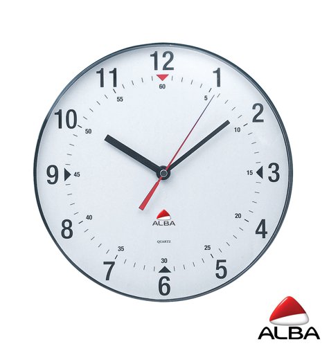 Alba Wall Clock 250mm Diameter Black - HORCLAS