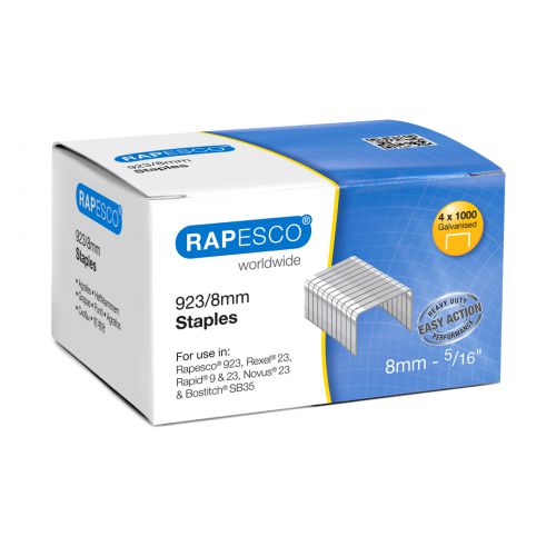 Rapesco 923/8mm Galvanised Staples (Pack 4000) - S92308Z3