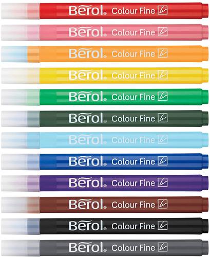 Berol Colourfine Pen Water Based Ink Assorted (Pack of 12) CF12W12 S0376340