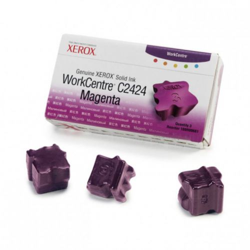 Xerox ColorStix Magenta (Yield 3,400 Pages) Solid Ink Sticks Pack of 3 for Xerox WorkCentre C2424 Series