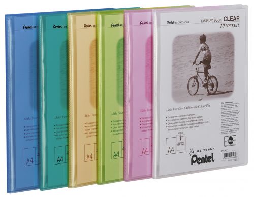 Pentel Recycology A4 Display Book Clear 30 Pocket Green (Pack 10) - DCF243D