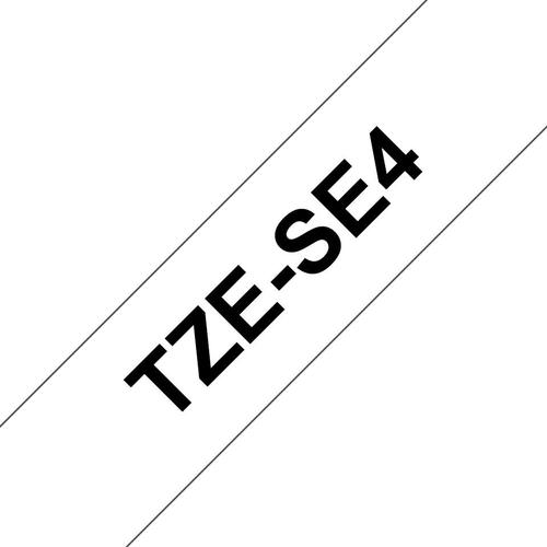 BRTZESE4 | The genuine Brother TZe-SE4 black on white security labelling tape has been expertly developed to give you a little more piece of mind, by helping you protect yourself from theft and tampering. Ideal for creating electrical safety test labels, this laminated tape will ensure that your label can’t be removed from one location and added to another. Once the tamper-resistant TZe-SE4 security tape is peeled, the label leaves a checkerboard pattern, destroying the print, to stop the label being reapplied. Maybe you need to protect confidential information that is stored in boxes and files. The TZe-SE4 will alert you if the tape has been interfered with, so you’ll know if secure information has been compromised. TZe tape cassettes are quick and easy to install, which ensures your P-touch machine can effortlessly meet all your labelling needs. By choosing the Brother TZe-SE4 labelling tape, you’ll ensure that your machine continues to work at its best, providing you with results that are clear, legible and designed to last.This replacement black on white TZe-SE4 labelling tape has been rigorously tested by Brother to be as durable and dependable as possible.