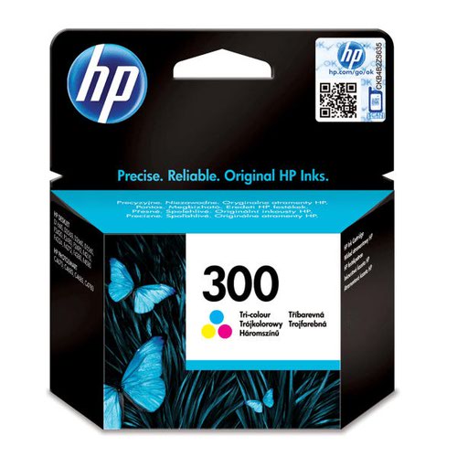 HP 300 Cyan Magenta Yellow Ink Cartridge 165 pages - CC643EE