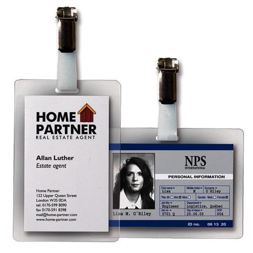 3L Self Laminating ID Tags and Clips (Pack 10) 11130 Visitors Badge 74253PL