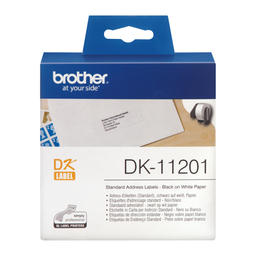 Brother Black On White Address Label Roll 29mm x 90mm 400 labels - DK11201  BRDK11201