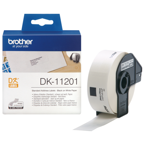 Brother Black On White Address Label Roll 29mm x 90mm 400 labels - DK11201