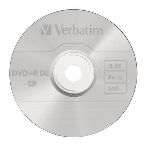 Verbatim DVD+R Double Layer 8.5GB 8X Matt Silver 10 Pack 43666