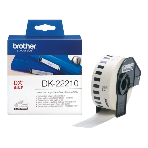 Brother Black on White Continuous Length Paper Tape 29mm DK22210