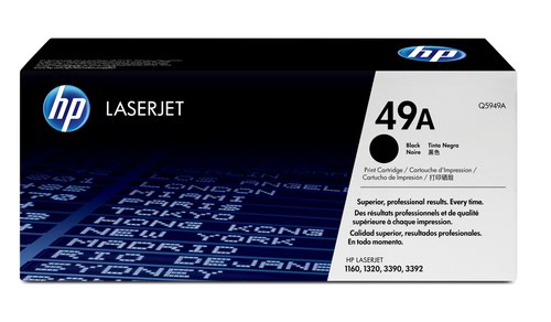 HP 49A Black Standard Capacity Toner 2.5K pages for HP LaserJet 1160/1320/3390/3392 - Q5949A