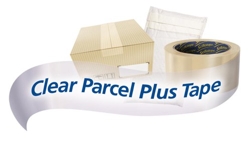 Sellotape Parcel Plus Polypropylene Waterproof Extra Strong Packaging Tape 50mm x 66m Clear (Pack 6) - 2862941