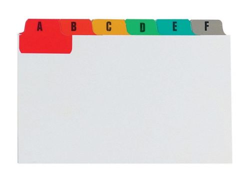 Langstane Basic Guide Cards Reinforced A-Z 127x76mm White with Tabs Multicoloured 15198