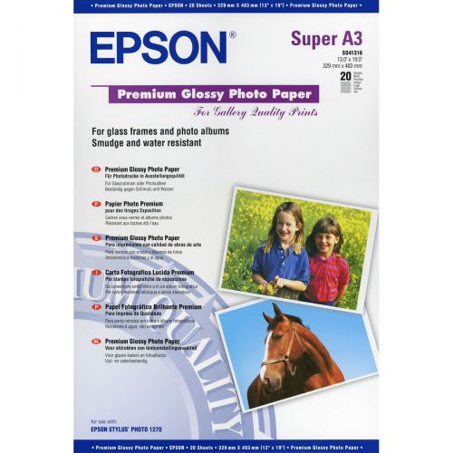 Epson Premium Photo Paper Glossy 255gsm A3+ C13S041316 [20 Sheets]