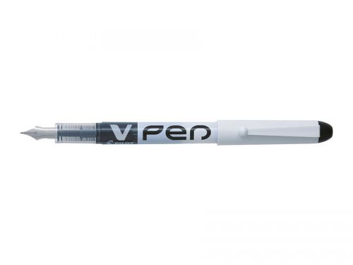 Pilot V-Pen Erasable Disposable Fountain Pen Black (Pack 12) - 631101201