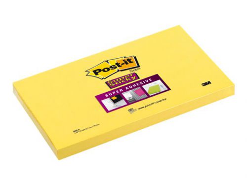 Post-it Yellow Super Sticky Notes 76x127mm 655-S6 PK6
