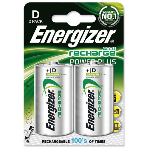 Energiser Rechargeable Power Plus Battery D (PK2)