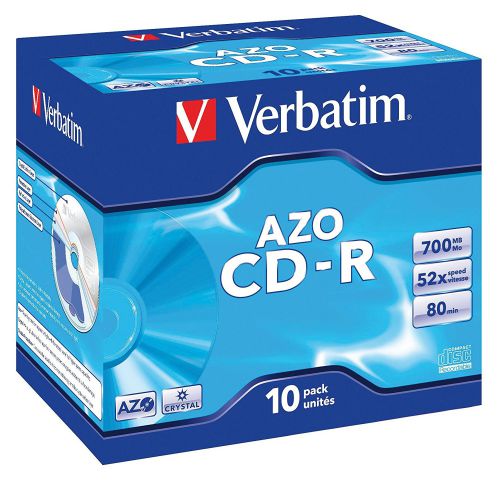 Verbatim CDR Crystal 700MB Box of 10 - 43327  VE43327