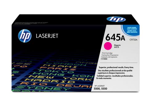HP 645A Magenta Standard Capacity Toner Cartridge 12K pages for HP Color LaserJet 5500/5550 - C9733A