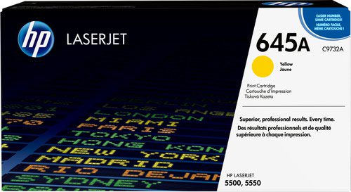 HP 645A Yellow Standard Capacity Toner Cartridge 12K pages for HP Color LaserJet 5500/5550 - C9732A
