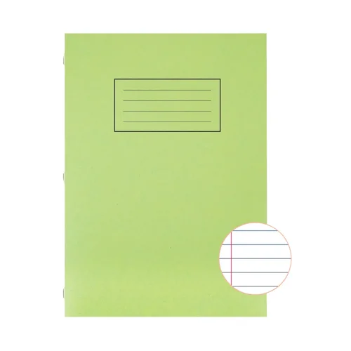 Silvine A4 Exercise Book F/M Green 80pg Pack 10