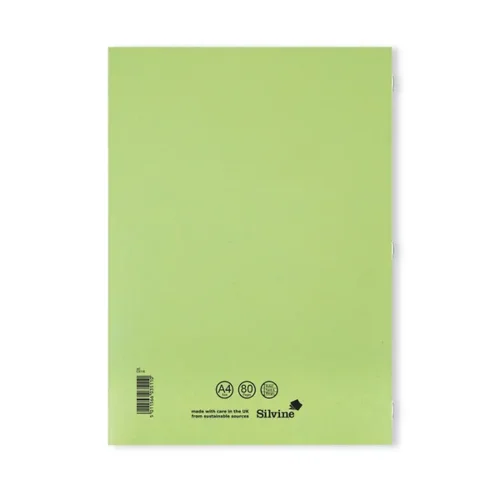 Silvine A4 Exercise Book Ruled Green 80 Pages (Pack 10) - EX110