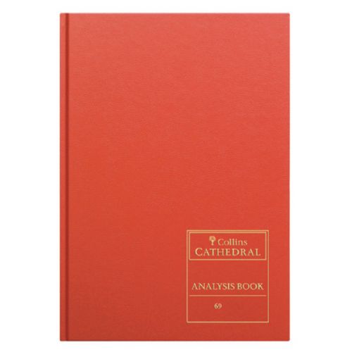 Collins Cathedral Analysis Book Casebound A4 20 Cash Column 96 Pages Red 69/20.1