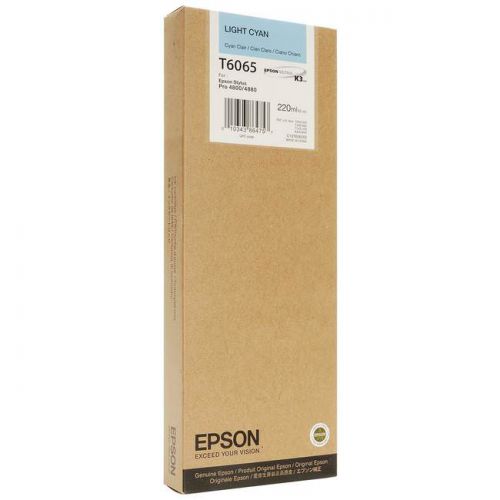 Epson T6065 Light Cyan Ink Cartridge for Stylus Pro 4800/4880 (220ML) C13T606500