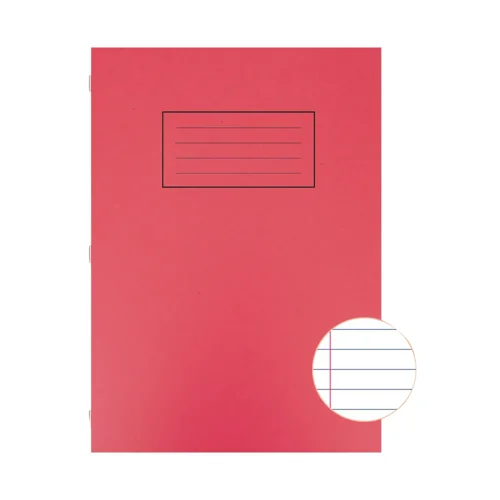 Silvine A4 Exercise Book F/M Red 80pg Pack 10s