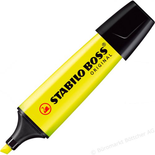 STABILO BOSS ORIGINAL Highlighter Pen Chisel Tip 2-5mm Line Yellow (Pack 10) - 70/24