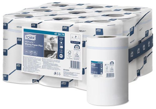 Tork Reflex M3 Multipurpose Wiping Paper Plus 2-Ply 200 Sheets White (Pack 9) - 473474