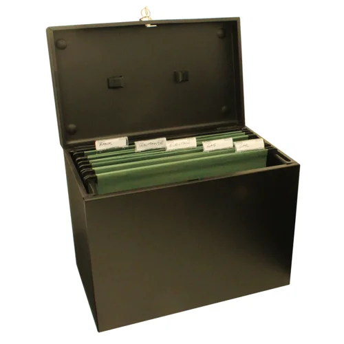ValueX Cathedral Metal Suspension File Box A4 Black - A4BK