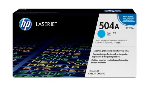 HP 504A Cyan Standard Capacity Toner 7K pages for HP Color LaserJet CM3530/CP3525 - CE251A