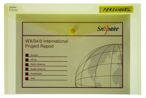 Snopake Polyfile Wallet File Foolscap Yellow PK5