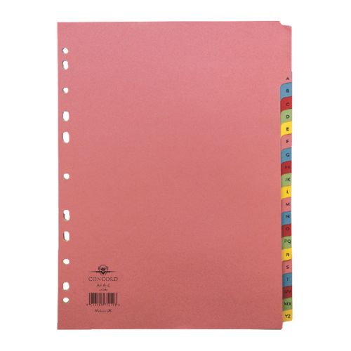 Concord Reinforced Subject Dividers 230 Micron A-Z A4 Assorted 77299/72