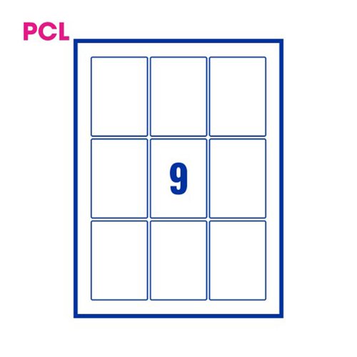 Pcl6388 White Perm Labels 9 Lab/Sht 1800/Bx 200Sh A4/Bx 3P