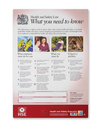 Health Safety & Environment Health & Safety Law Poster A2 - S3014V1