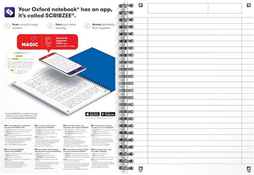 Oxford A5 Wirebound Polypropylene Cover Notebook Ruled 180 Pages Metallic Assorted Colours (Pack 5) - 100101300  18439HB