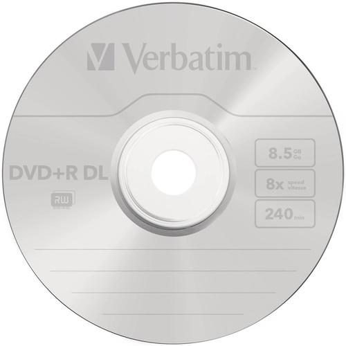 VER43541 | When drive manufacturers test their products, they use Verbatim media. It’s the global No.1 for a reason - guaranteed quality. Due to the extensive research and development undertaken over the past 50 years, Verbatim is able to provide the highest quality discs which ensure that all your data will be safely stored and will last a lifetime.Optical discs provide the best solution for long-term safe and secure storage of your important files - ideal for all your precious photos, videos and documents that you want to keep forever. They are dust and water resistant and can withstand wide changes in temperature and humidity.Verbatim DVDs feature HardCoat Scratch Guard to protect against fingerprints and dust build up, reducing recording or playback errors.AZO is patented technology used exclusively by Verbatim. It provides the ultimate resistance to UV light for increased protection and reliability. The double / dual layer of recording has been made possible by the creation of a new substrate layer that sits in between each recording layer. This allows the laser beam to record on both layers. Once the first layer has been recorded, the laser re-focused to record on the second layer. 8.5GB capacity in a single disc.