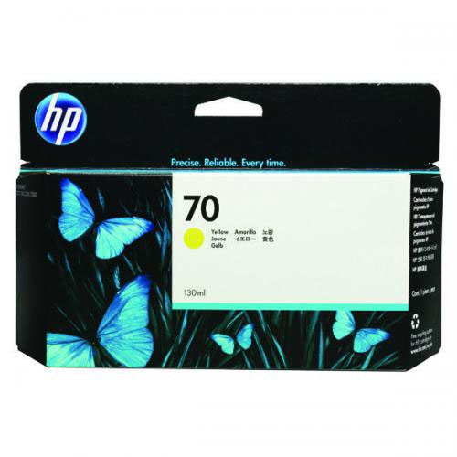HP 70 Yellow Standard Capacity Ink Cartridge 130ml - C9454A