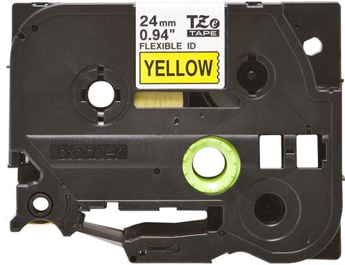 Brother TZEFX651 Black on Yellow 8M x 24mm Flexi Tape 14141J
