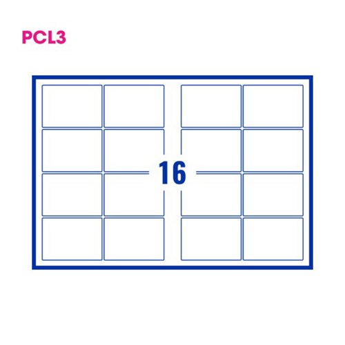 Pcl3 9668 Gloss Perm Labels 96x68mm 16 Lab/Sht 100Sht Sra3/Bx 3P