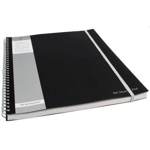 Pukka Pad A4 Plus Wirebound Polypropylene Cover Meeting Pad Ruled 160 Pages Ruled Black (Pack 3)