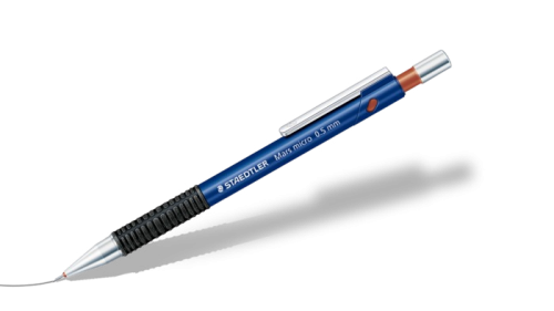 Staedtler Marsmicro Mechanical Pencil B 0.5mm Lead Blue Barrel (Pack 10) - 77505