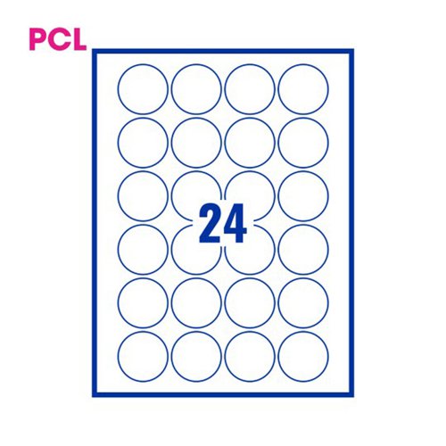 Pcl40 White Perm Labels 24 Lab/Sht 4800/Bx 200Sh A4/Bx 3P