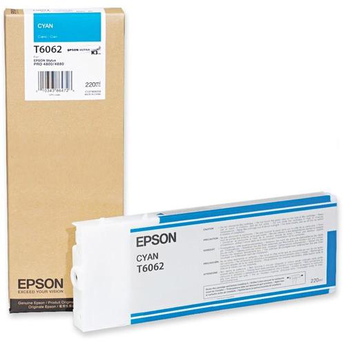 Epson T6062 Cyan Ink Cartridge for Stylus Pro 4800/4880 (220ML) C13T606200