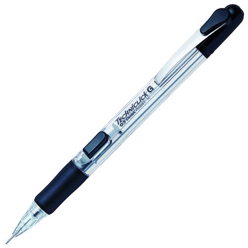 Pentel Techniclick Mechanical Pencil HB 0.5mm Lead Black/Transparent Barrel (Pack 12) - PD305T-A