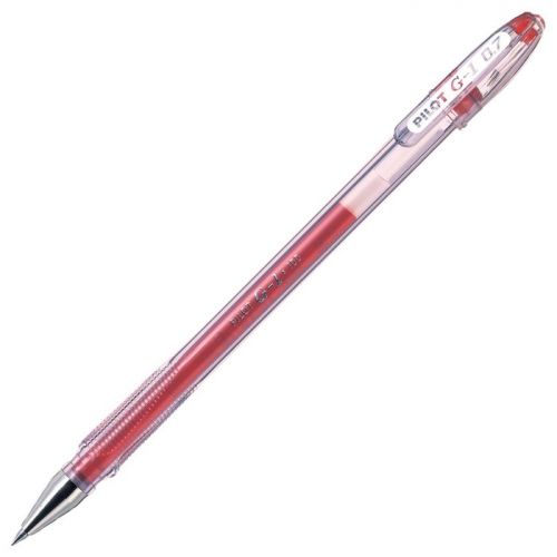 Pilot G-107 Gel Rollerball Pen 0.7mm Tip 0.39mm Line Red (Pack 12)