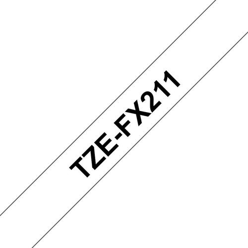 Brother TZEFX211 Black on White 8M x 6mm Flexi Tape 14131J