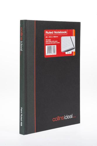 Collins Ideal Manuscript Book Casebound A5 Ruled 192 Pages Black 468 - 811064 Collins