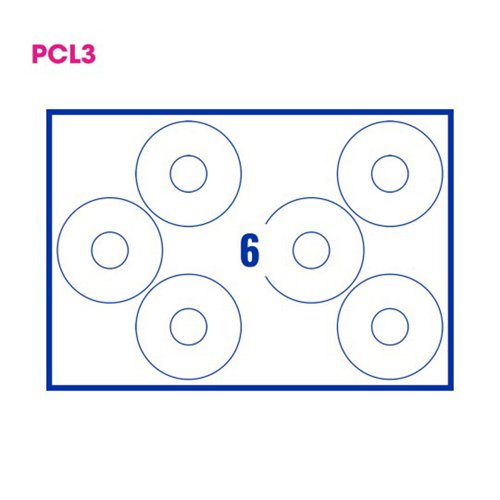 Pcl3 116Cd Gloss Perm Labels Cd 41mm Hole 6L/Sht 100S Sra3/Bx